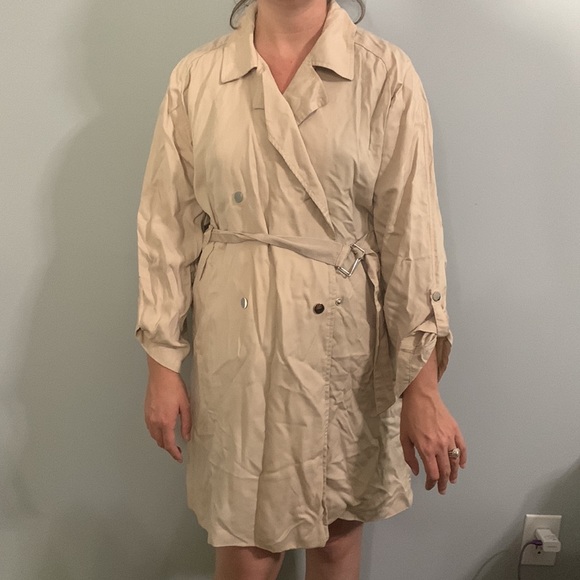 TopShop Beige Summer Trench Coat NWOT Sz 6 - Picture 10 of 10